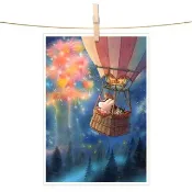 afu水彩插畫明信片 - 璀璨煙火
