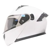 EVO CA-888 雙鏡可樂帽 素色 珍珠白 內墨鏡 耳機槽 眼鏡溝 金屬齒排扣 全可拆洗 安全帽 全罩