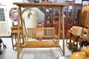 【長青家具】柚木鞦韆 休閒搖椅