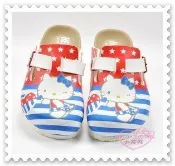 【買動漫】♥小花花日本精品♥ Hello Kitty 美國國旗 勃肯鞋 拖鞋 休閒鞋 中大童 台灣製 816871