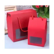 (店+)嚴選～台灣現貨  開窗蜜蜂盒 可耐重( 加厚 ) 包裝盒 雪花酥手提盒 牛軋糖盒 餅乾盒手提禮盒 糖果餅乾包裝盒玻璃罐
