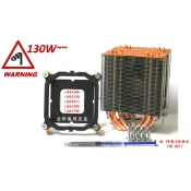 全新六熱管4pin 9cmPWM CPU散熱器雙塔Intel/AMD 靜音風扇 1366/115X/1200/1700