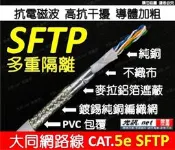 [ 光訊 多重隔離 超強實測 ] 大同網路線 CAT.5e  SFTP SSTP  銅網 鋁箔雙遮蔽 電磁波 CAT5e