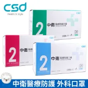 中衛 二級醫療口罩- 50片/盒(二級口罩 手術口罩) csd - 雙鋼印【醫康生活家】