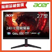 (福利品)Acer 宏碁 Nitro VG270 W3 27吋 240Hz 電競螢幕 AMD FreeSync