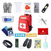 (店+)舒米好物 災害萬用緊急避難組(日本版 防災包 地震包 戰爭包 避難包 3M手套 救生毯 警報器 手電筒 瑞士刀)