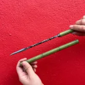 免運💕龍泉茶刀茶劍迷你竹中劍一體扭轉紋鍛打未開刃把玩收藏送禮擺件