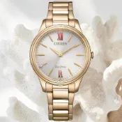 CITIZEN星辰 LADY'S系列 氣質優雅光動能腕錶／EM0418-81X／34mm