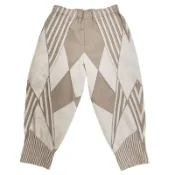 【DOKODEMO】全新未使用 ▲ISSEY MIYAKE2023春夏 AT31FF705 棉質條紋幾何圖案長褲 米色 2碼 日本製造 正品 男款