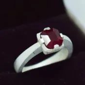 紅寶石戒指 鴿血紅寶石 женские кольца с рубинами Натуральный необработанный рубин Стерлинговое серебро ручной работы Рубин