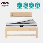 Artso 亞梭 日本無垢檜木床架+美國ES伊麗絲冷暖雙功能護背床墊(床墊/檜木/床架/實木床架/免運含安裝)