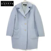 【DOKODEMO】max Mara Weekend 508607730 Cuchito Amano 羊毛 x 羊駝毛長毛大衣 藍色 40碼 [二手]