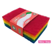 (店+)【ABBY SHOP】彩虹孔雀菜瓜布 鍋具菜瓜布 (廚具專用 去污耐用 14.5x10cm 5片裝)