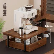 🔥免運🔥實木咖啡機置物架抽屜式馬克杯茶杯茶包收納盒餐桌廚房多功能杯架桌面咖啡機置物架  微波爐收納架 咖啡機支架