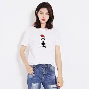 摩艾 聖誕 男女短袖T恤 白色 老公公 禮物 Xmas 石像 鬍子 Moai