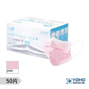 【佑合YOHO】兒童醫療口罩 玫瑰粉 50入/盒