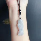 天然緬甸玉翡翠 站觀音 菩薩 禮物 玉墜 項鍊 保平安 佛像