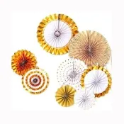 DIY燙金紙扇花8入套組