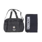 【BreezeOnline 微風精品線上】MOSCHINO Kids 小熊黑色媽媽包