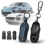 (店+)【XILLA】保時捷 Porsche Macan GTS MacanEV 4S  適用 遙控 鑰匙套 麂皮 真皮 保護套 皮套 牛皮