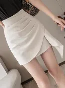 台灣現貨~白色百褶半身裙子洋裝女夏季2022年新款半裙a字魚尾雪紡短裙薄款春款