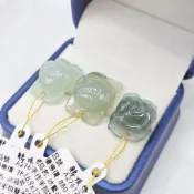 天然翡翠 緬冰潤蓮花手作/手排雙通孔/鵝鵝天然翡翠/A2761206 玉石蓮花 翡翠蓮花 手作 DIY