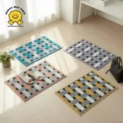 (店+)【樂踏墊 Happy Mat】交織格紋超細纖維門墊 浴室防滑地墊 吸水速乾 柔軟舒適 可機洗 38x58cm 共4色