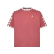  【adidas 愛迪達】Adidas Tee SS 男款 橘紅色 三葉草 文字 印花 T恤 運動 休閒 短袖 KW5691