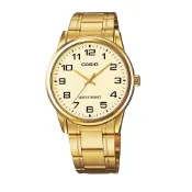 【WANgT】【CASIO 卡西歐】MTP-V001G-9B 手錶 石英錶 金錶 數字面盤 大三針 金框 卡西歐金錶