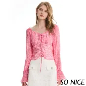 SO NICE【特惠】豹紋印花雪紡上衣｜都會時尚女裝【65341002】