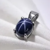 9 x 7 mm 藍星石純銀項鍊