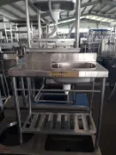 達慶餐飲設備/八里中古倉庫/二手商品/營業用/左平台右水槽/水槽工作台/不鏽鋼工作台/下空/304