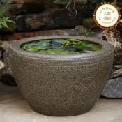 【人氣爆款】陶瓷大缸睡蓮室外大水缸養魚老式魚缸陽臺庭院陶瓷魚缸水缸荷