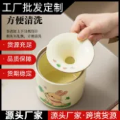 喜挖2店 ashtray菸灰缸帶蓋防灰陶瓷建水廢水缸漏斗型茶渣缸廢水痰盂