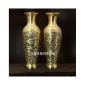 (店+)凡塵佛俱百貨批發 花瓶 高級款 銅製龍鳳呈祥花瓶