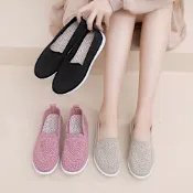 【LN】現+預 一秒穿脫飛織透氣鞋(女鞋/飛織鞋/休閒鞋)