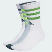 ADIDAS 襪子 白色 螢光 三雙一組 長襪 中筒襪 IB3302