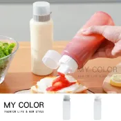 Mycolor 醬料瓶 醬料罐 擠壓壺 擠壓瓶 擠壓罐 調料瓶 調料罐 醬油瓶 調味瓶 調味罐 有刻度 沙拉醬 塑料瓶 分裝瓶 控油瓶 控油壺 番茄醬 瓶罐 料理瓶 醋 廚房 日式 五孔掀蓋醬料瓶♚MY COLOR♚【G042】