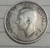 外國銀幣，保真包老英屬南非喬治六世1942年二先令銀幣，11.3克，平郵掛五-2918