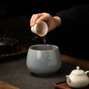 茶渣缸 陶瓷 茶洗 功夫茶道 桌面 水盂 建水 茶水缸 廢水桶 家用 配件 杯洗 茶具收納