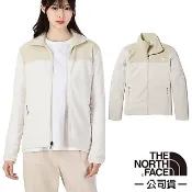 【北臉 The North Face】女 保暖防風 立領抓絨外套 登山外套 休閒外套 中層外套 米白/卡其 4NAQ
