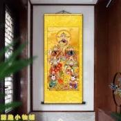 🔥台灣出貨🔥財神爺招財進寶中國風民俗裝飾畫供奉神像玄關五路財神卷軸掛畫 媽祖 關聖帝君 財神爺 文昌帝君 招財