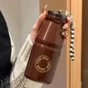 保溫瓶 復古牛奶造型掛繩不鏽鋼隨身水杯 保溫杯 隨身壺 上班族學生輕便攜帶喝水瓶