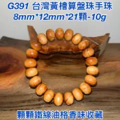 【元友】G391 H 台灣黃檜 算盤珠 手珠 油線 鐵屎格 香味 把玩 漂亮佛珠紋路美 漂亮 收藏