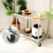 【Abis】客製商品-豪華升級版60X90CM二層圓角430不鏽鋼桌-附煞車輪/料理桌/工作桌/工作台/流理台(2尺X3尺)
