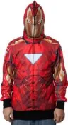 (限時特價)美國 Marvel 鋼鐵人Iron Man 復仇者聯盟--連帽外套(美國隊長 蝙蝠俠)紅色XXL