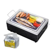 (店+)【妙管家】低碳收納式烤肉爐 HKR-G010F+環保椰炭1.2kg(摺疊烤肉架)