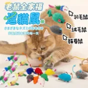 【K540】✅免運【仿真老鼠逗貓玩具】 仿真毛絨逗貓玩具 彩色羽毛尾巴 貓薄荷造型玩具 寵物互動磨爪用品