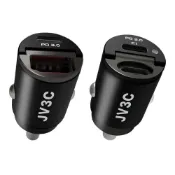 (店+)【JV3C】65W 迷你車載充電器 雙孔 車充 點煙孔 車載充電器 PD QC 快充 車載充電器 車充頭 充電