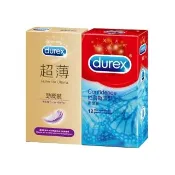 【Durex 杜蕾斯】超薄勁潤裝5入+薄型12入保險套(共17入-避孕套/衛生套/極致輕薄系列)